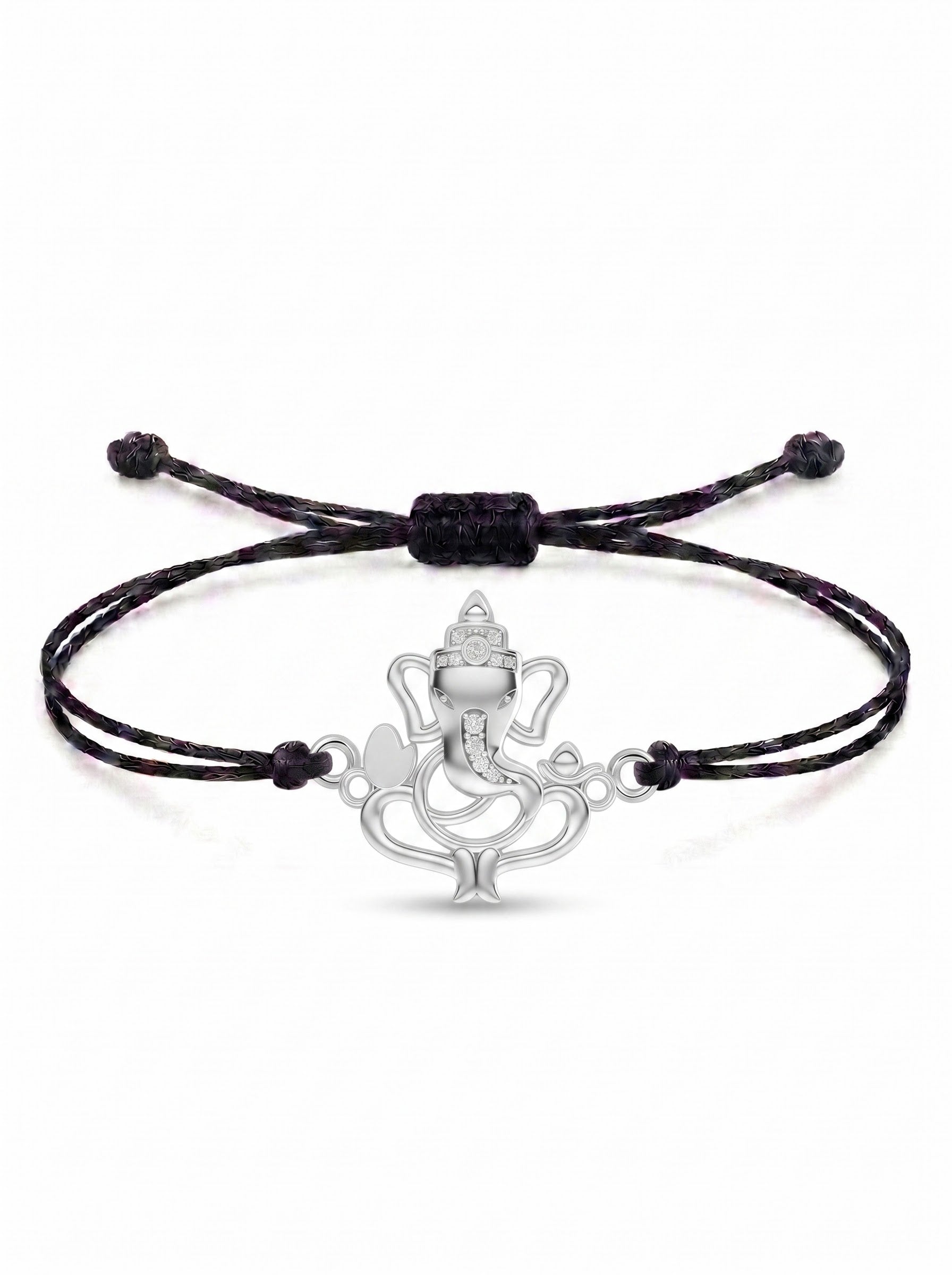 Divine Ganesha Charm Cord Bracelet