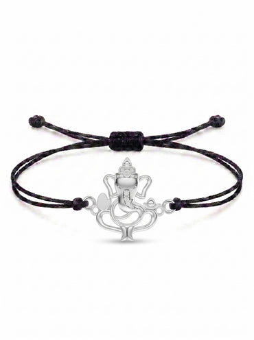 Divine Ganesha Charm Cord Bracelet