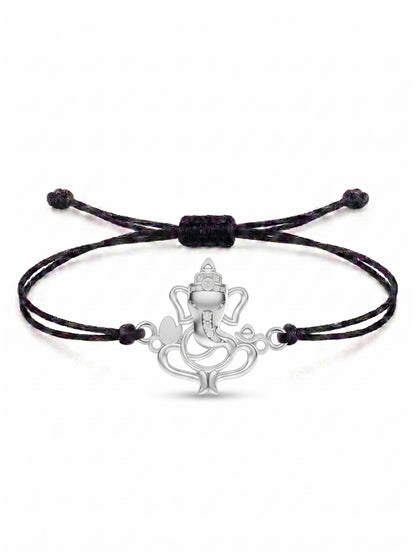Divine Ganesha Charm Cord Bracelet