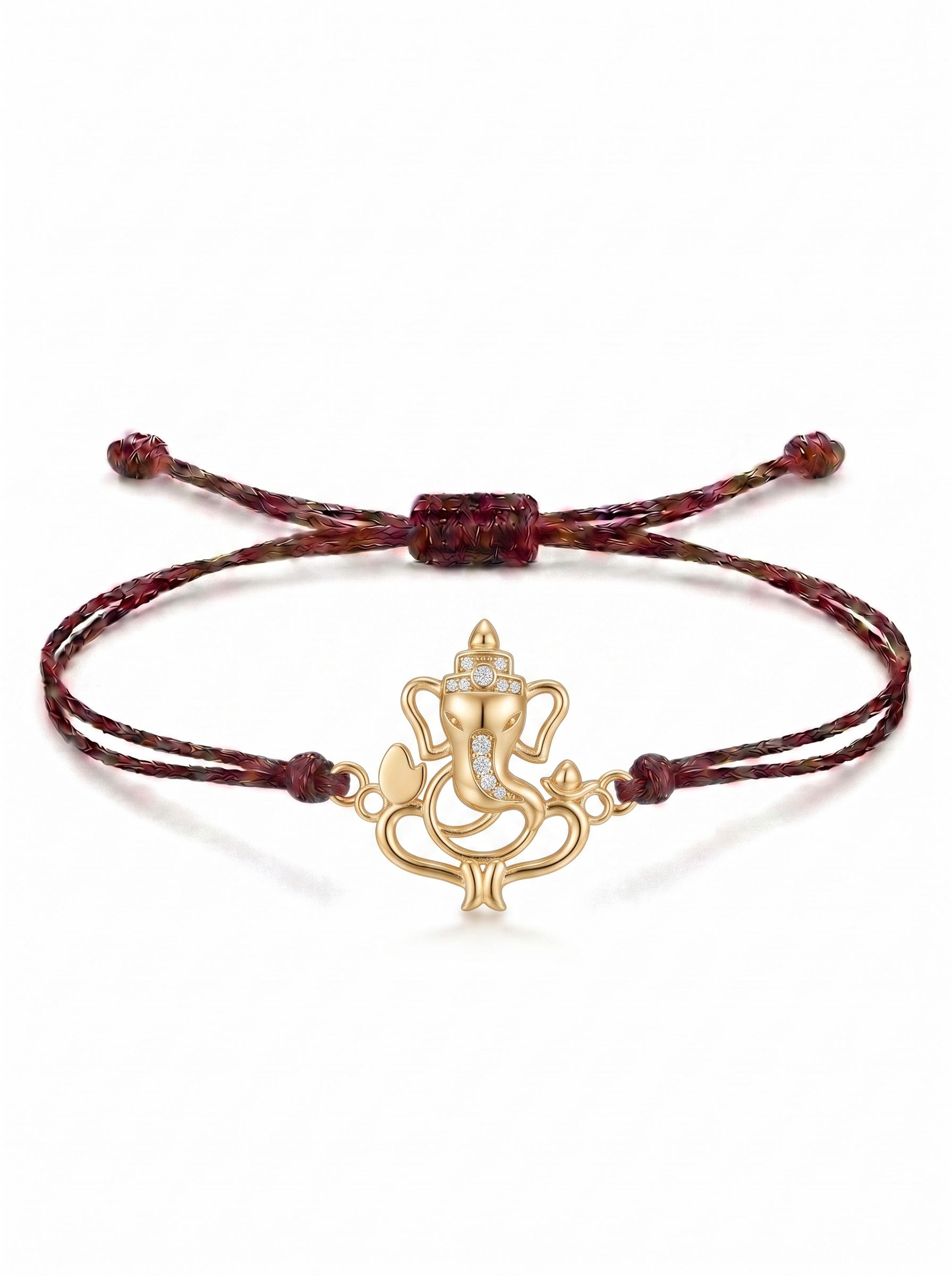Divine Ganesha Charm Cord Bracelet