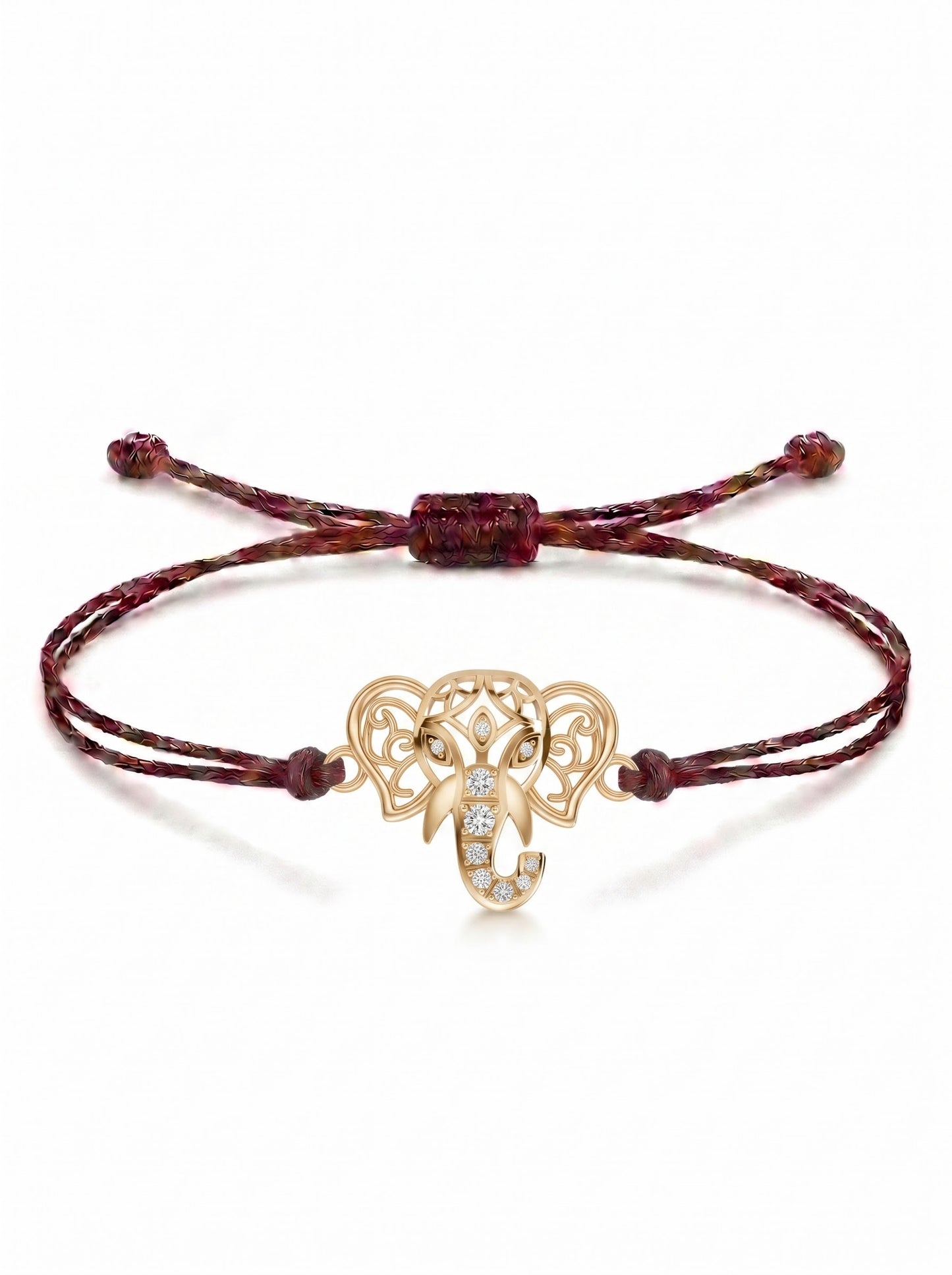 Regal Ganesha Charm Cord Bracelet
