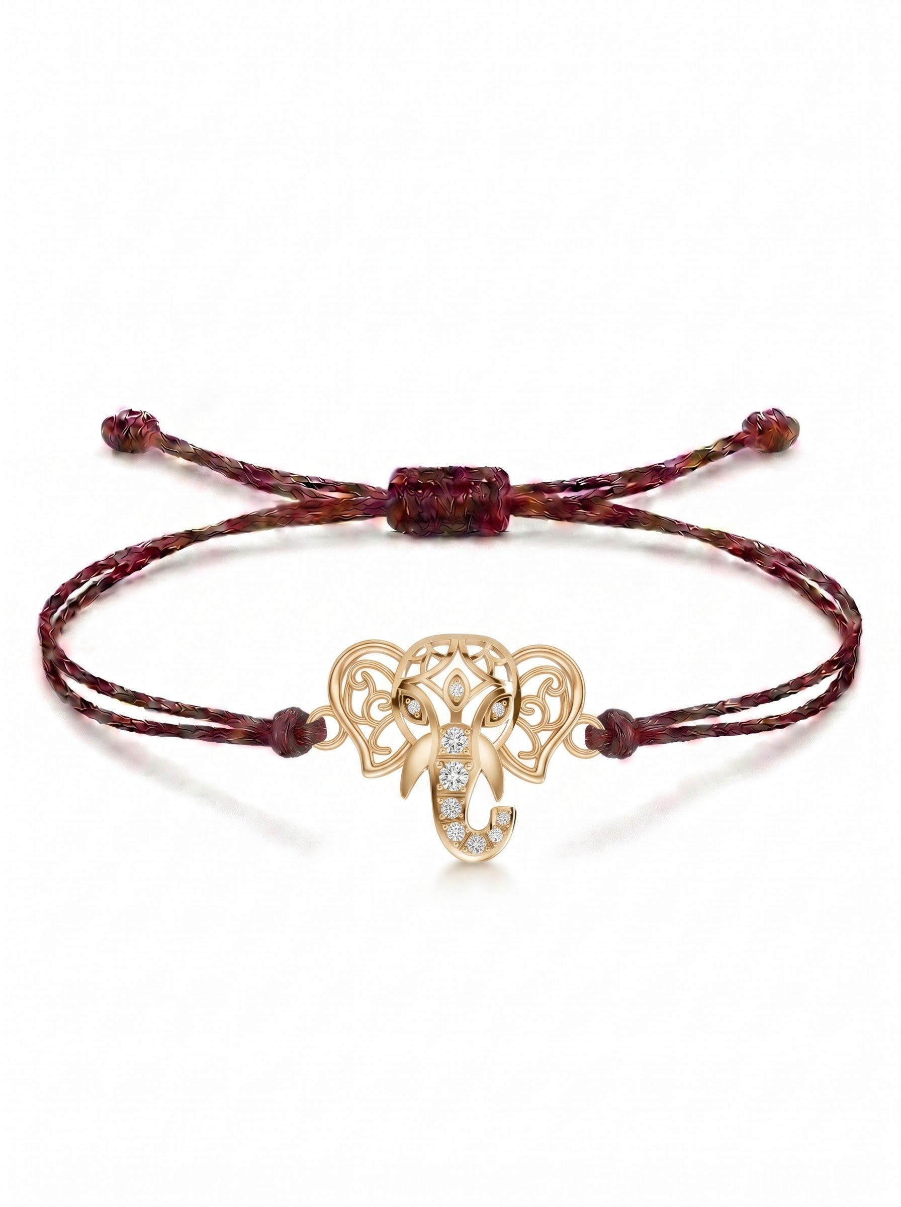 Regal Ganesha Charm Cord Bracelet
