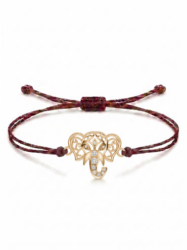 Regal Ganesha Charm Cord Bracelet