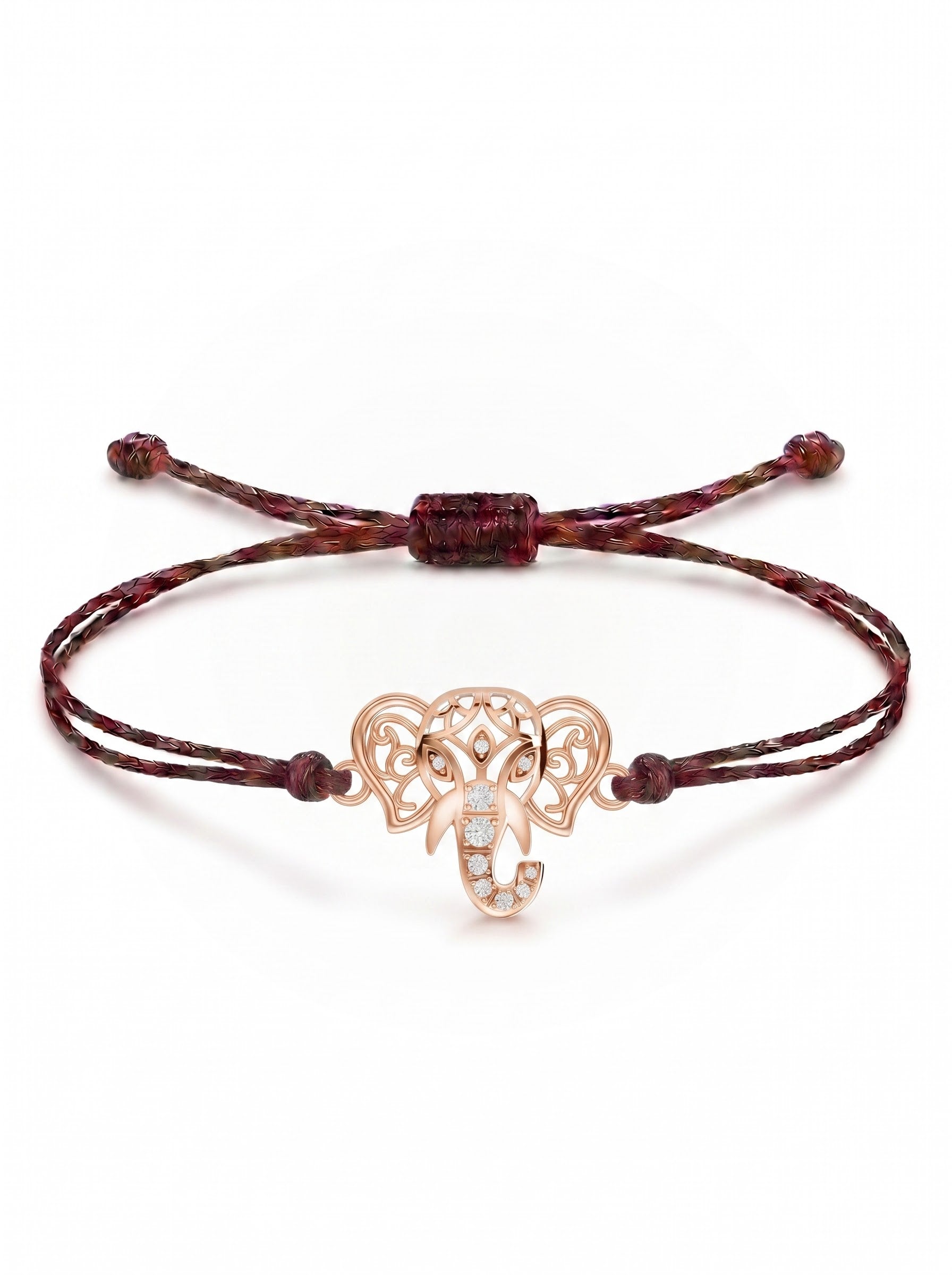 Regal Ganesha Charm Cord Bracelet