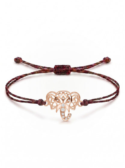 Regal Ganesha Charm Cord Bracelet