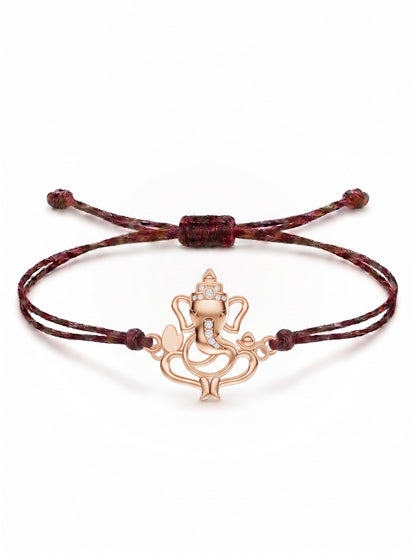 Divine Ganesha Charm Cord Bracelet