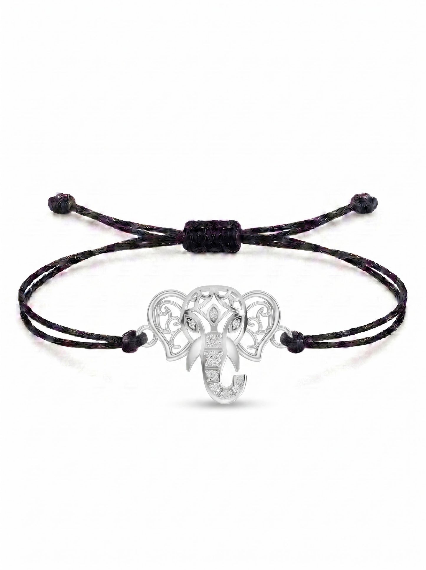 Regal Ganesha Charm Cord Bracelet