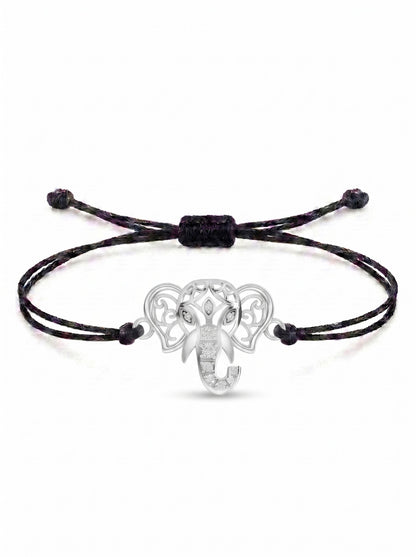 Regal Ganesha Charm Cord Bracelet