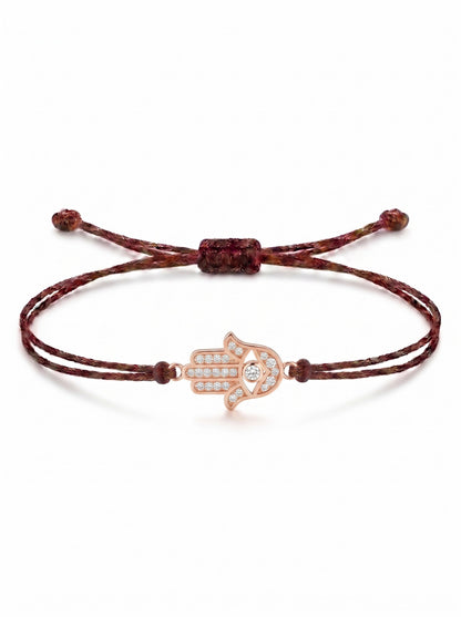 Hamsa Hand Charm Cord Bracelet