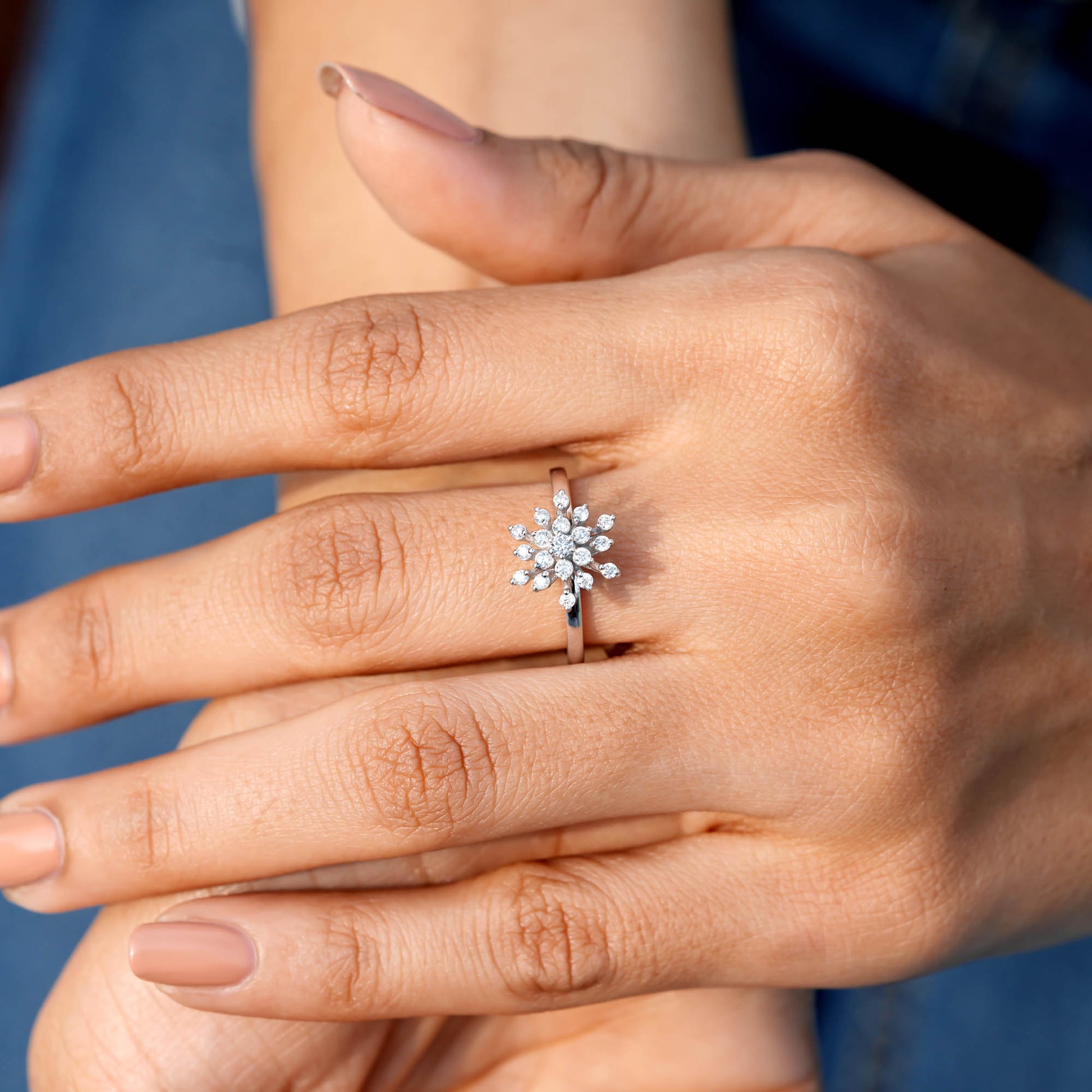 Round Diamond Premium Snow Flake Ring