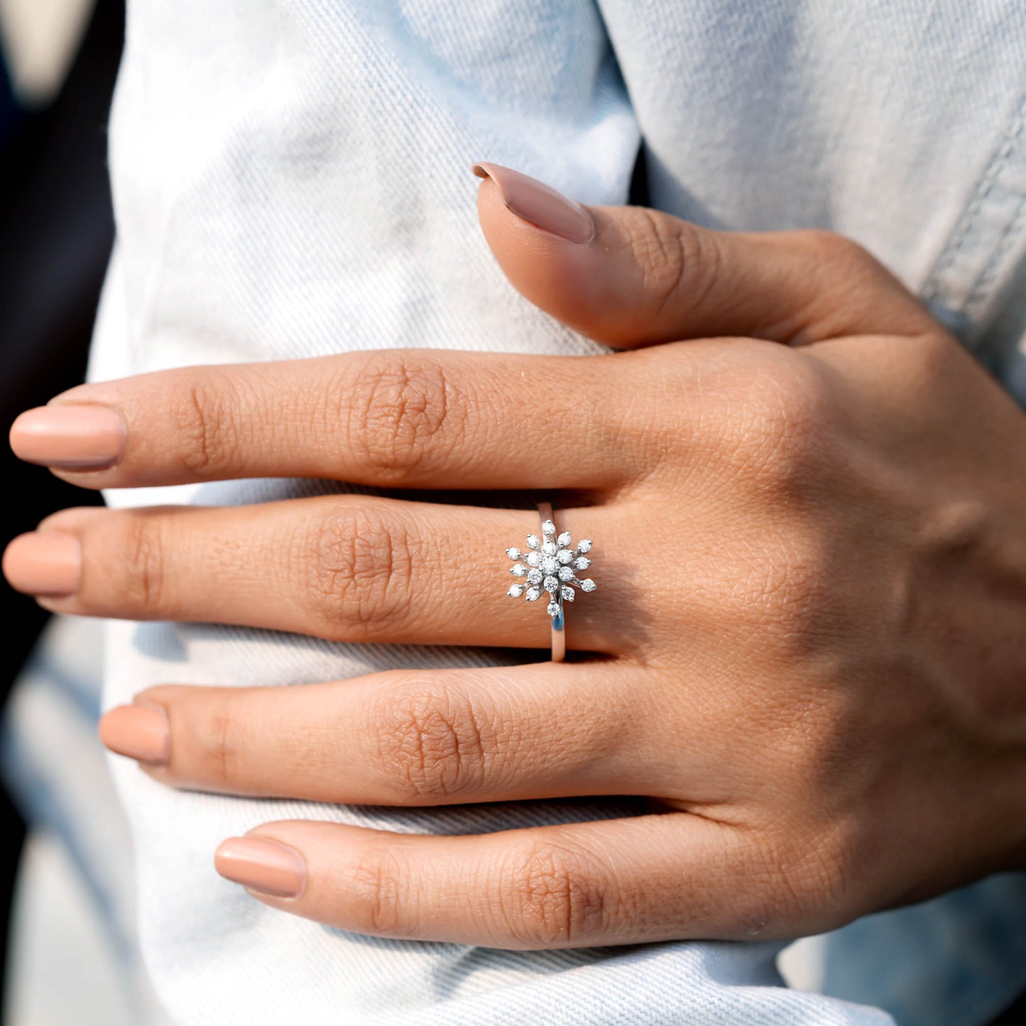 Round Diamond Premium Snow Flake Ring