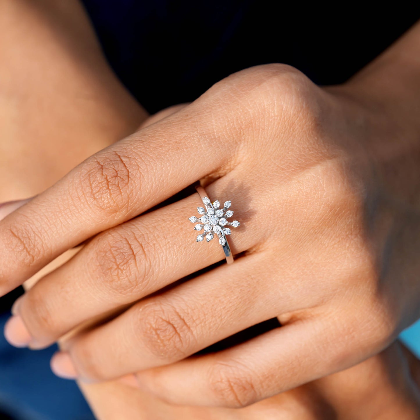 Round Diamond Premium Snow Flake Ring