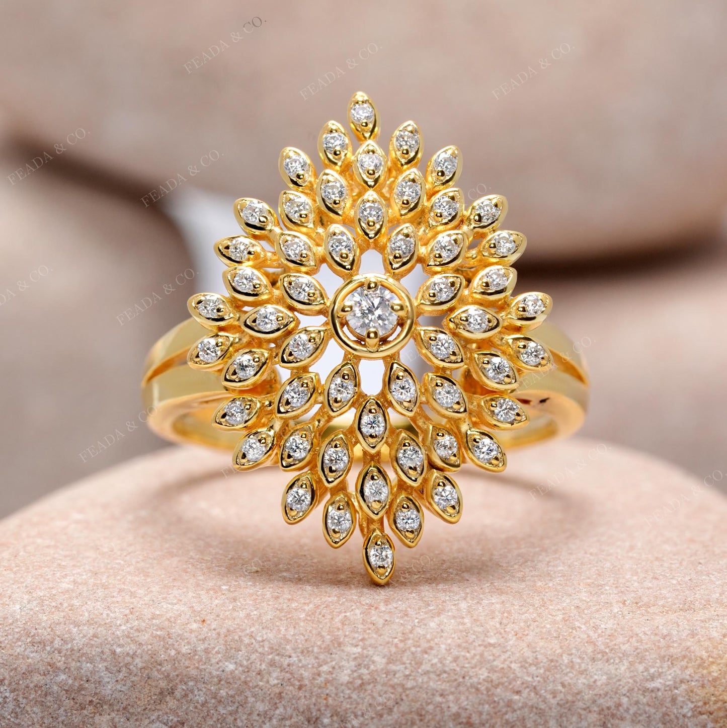 Round Cut Colorless Engagement Ring
