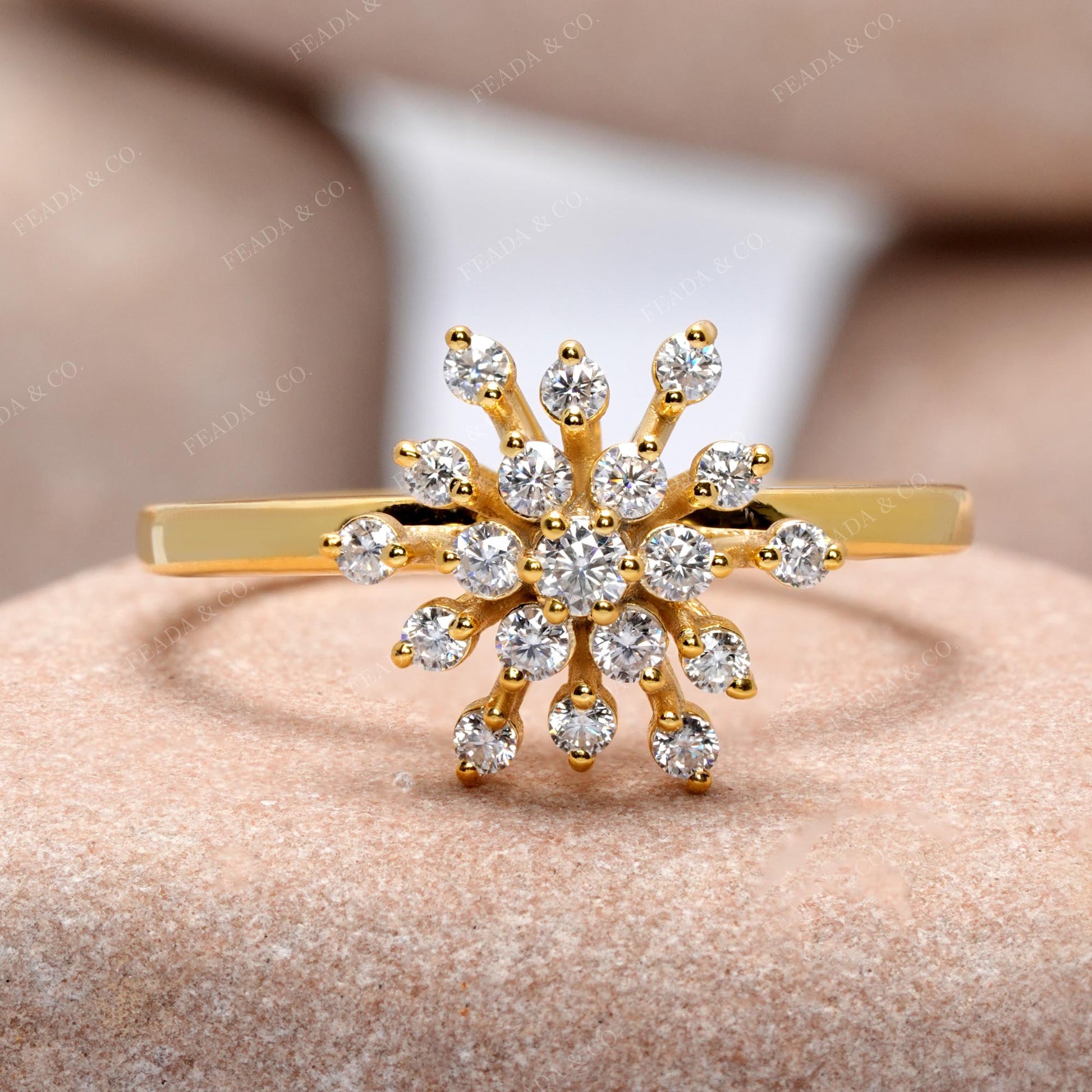 Round Diamond Premium Snow Flake Ring