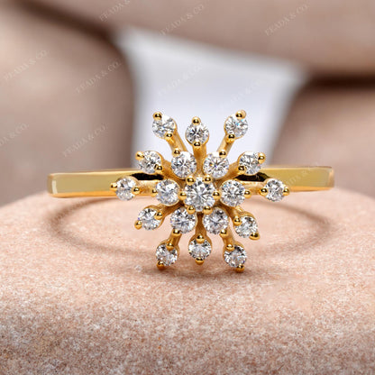 Round Diamond Premium Snow Flake Ring