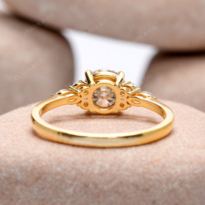 Round, Marquise cut, Colorless Engagement Ring