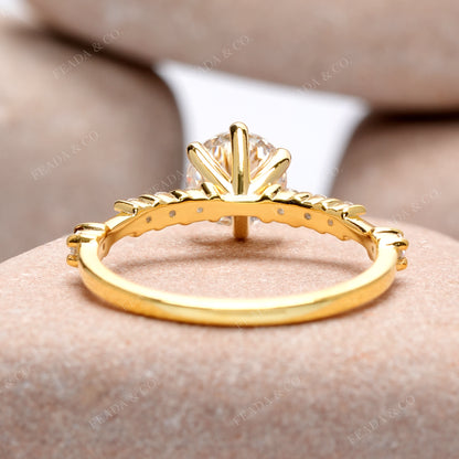 Round Cut Colorless  Engagement Ring