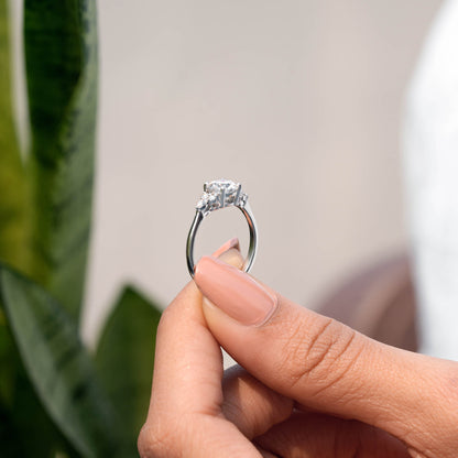 Round, Marquise cut, Colorless Engagement Ring