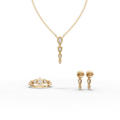 Pear-Shaped Modern Moissanite Diamond Statement Jewelry Set