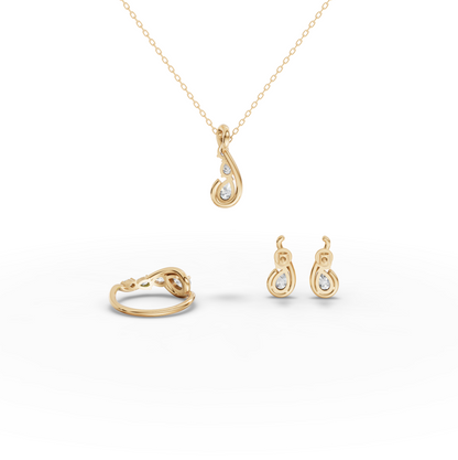 Pear Swirl Moissanite Diamond Jewelry Set