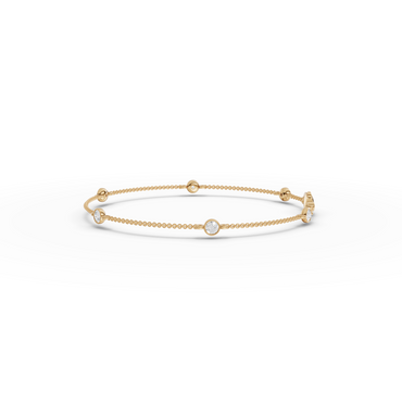 Round Bezel Moissanite Diamond Bracelet