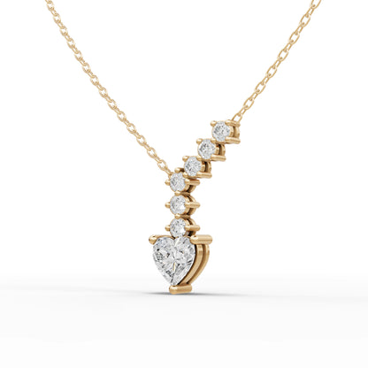 Heart Graduated Drop Moissanite Diamond Necklace