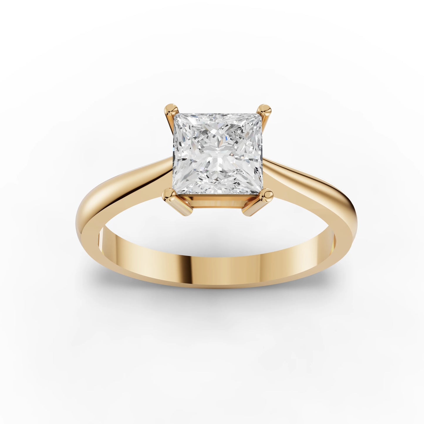 Princess Solitaire Moissanite Diamond Ring