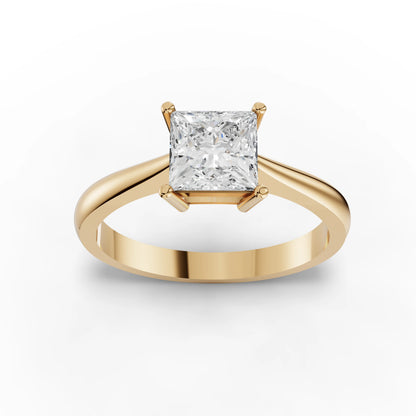 Princess Solitaire Moissanite Diamond Ring