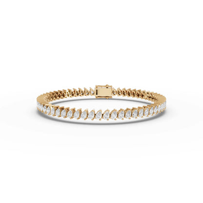 Pear Moissanite Diamonds Tennis Bracelet