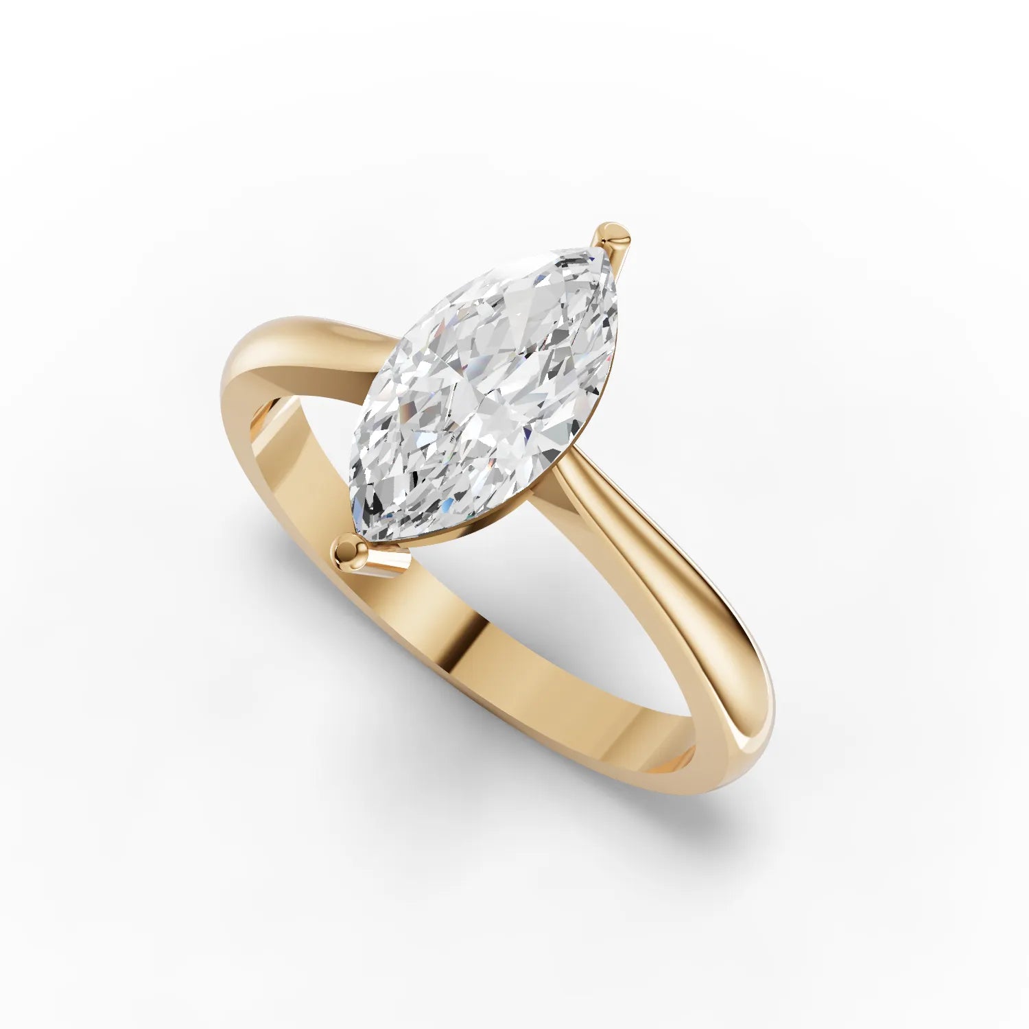 Marquise Solitaire Moissanite Diamond Ring
