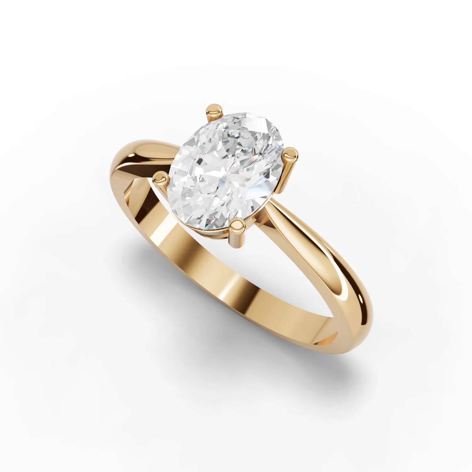 Oval Solitaire Moissanite Diamond Ring