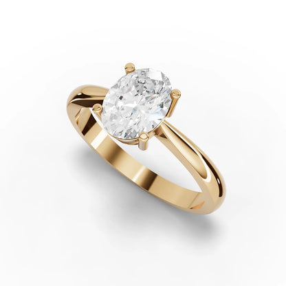 Oval Solitaire Moissanite Diamond Ring