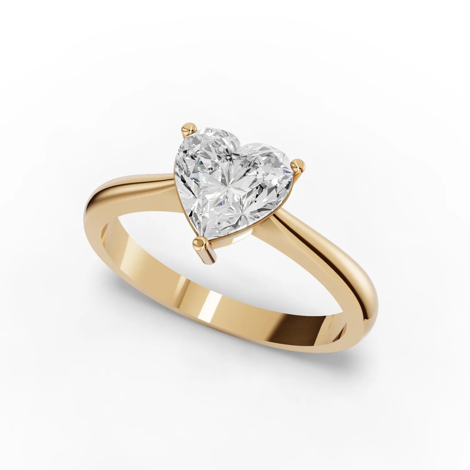 Heart Solitaire Moissanite Diamond Ring