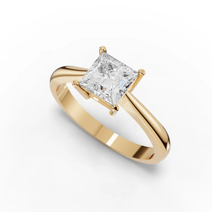 Princess Solitaire Moissanite Diamond Ring