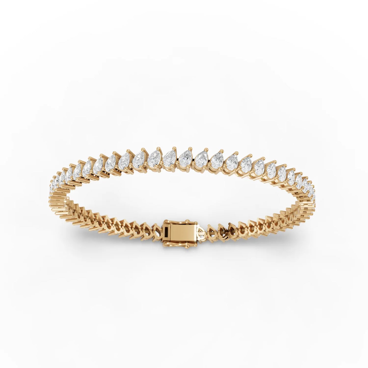 Pear Moissanite Diamonds Tennis Bracelet