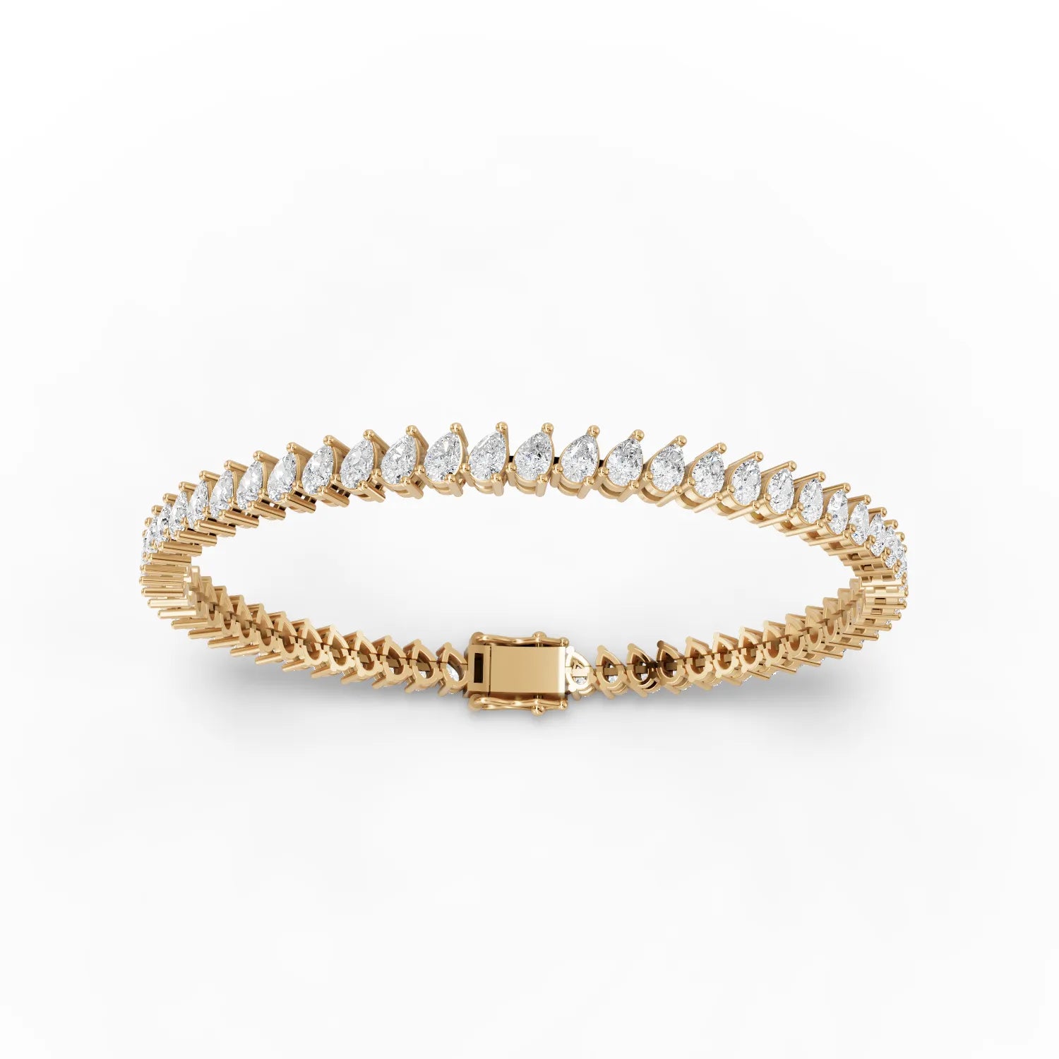 Pear Moissanite Diamonds Tennis Bracelet