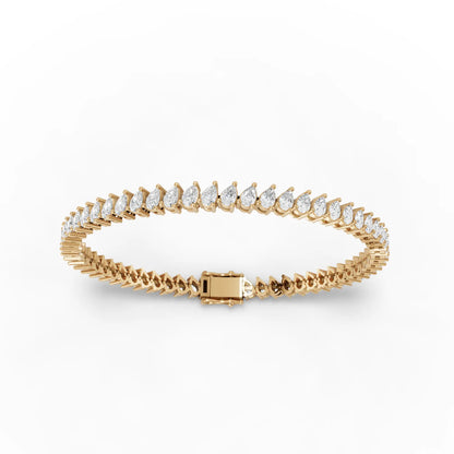 Pear Moissanite Diamonds Tennis Bracelet