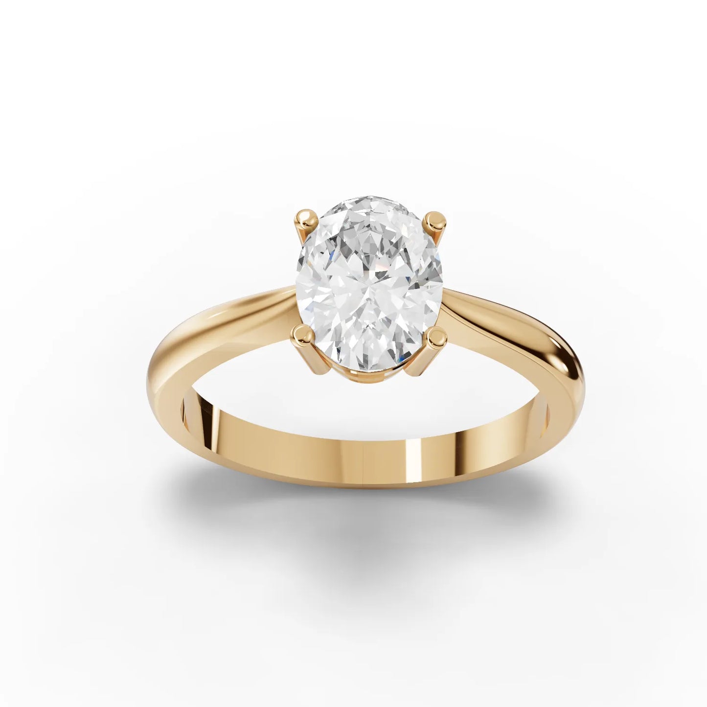 Oval Solitaire Moissanite Diamond Ring
