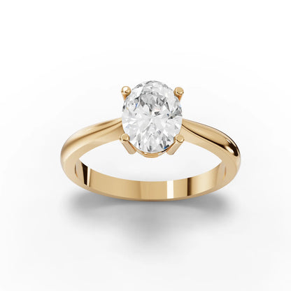 Oval Solitaire Moissanite Diamond Ring