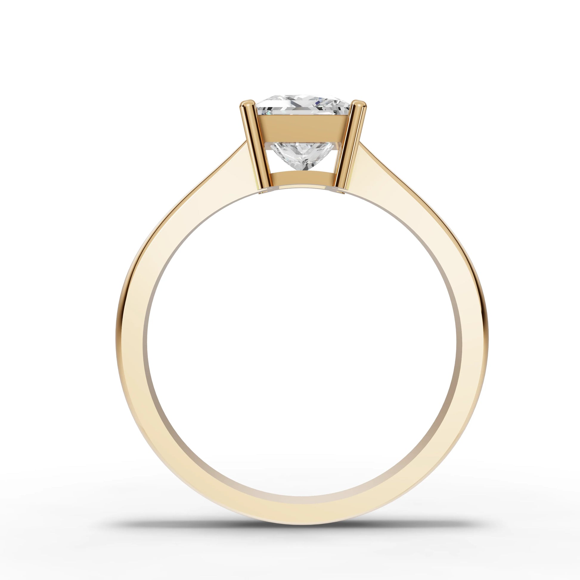 Princess Solitaire Moissanite Diamond Ring